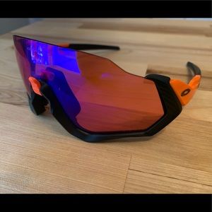 Oakley Flight Jacket Neon Orange Prizm Trail